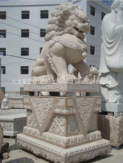 黃銹石石獅子1對